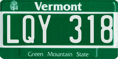 VT license plate LQY318