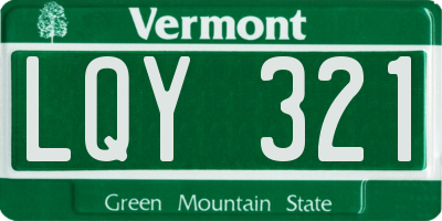 VT license plate LQY321