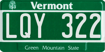VT license plate LQY322