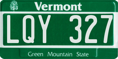 VT license plate LQY327