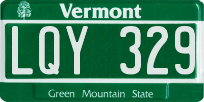 VT license plate LQY329