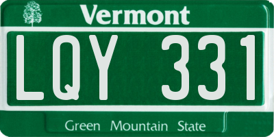 VT license plate LQY331