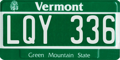 VT license plate LQY336