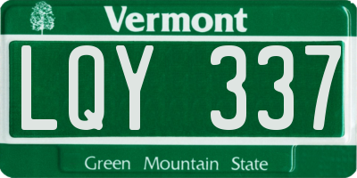 VT license plate LQY337