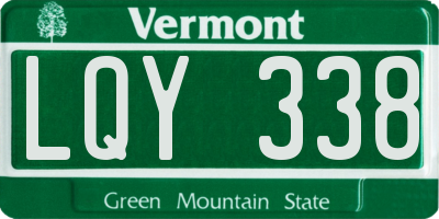 VT license plate LQY338
