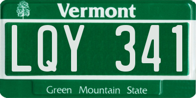 VT license plate LQY341
