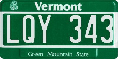 VT license plate LQY343