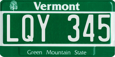 VT license plate LQY345