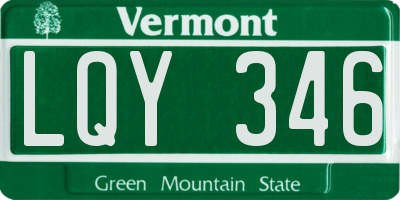 VT license plate LQY346