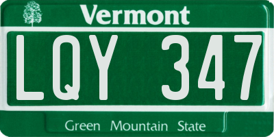 VT license plate LQY347