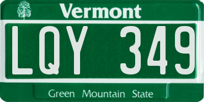 VT license plate LQY349