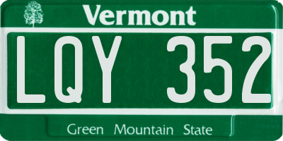 VT license plate LQY352