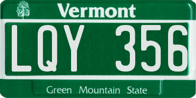 VT license plate LQY356