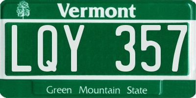 VT license plate LQY357