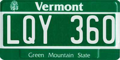 VT license plate LQY360