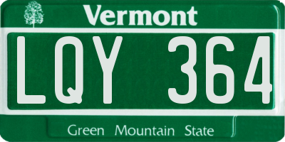 VT license plate LQY364