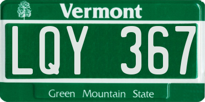 VT license plate LQY367