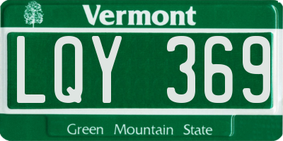 VT license plate LQY369