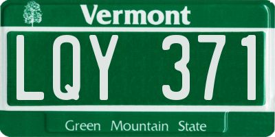 VT license plate LQY371