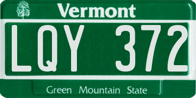 VT license plate LQY372