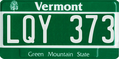 VT license plate LQY373