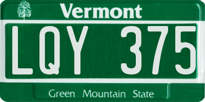 VT license plate LQY375