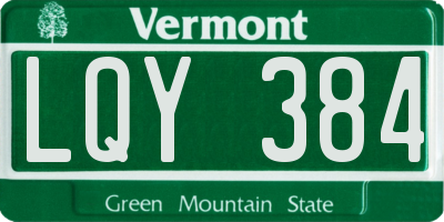 VT license plate LQY384