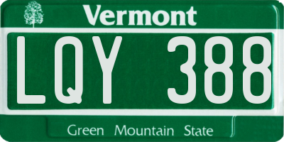 VT license plate LQY388