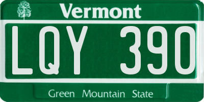 VT license plate LQY390