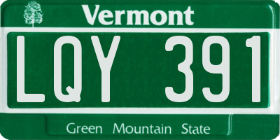 VT license plate LQY391
