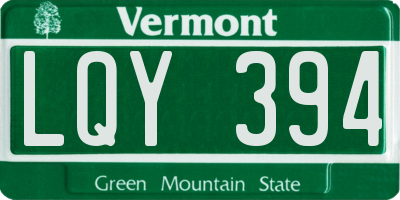 VT license plate LQY394