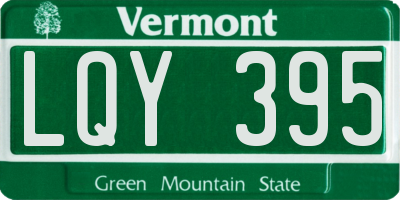 VT license plate LQY395