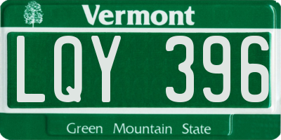 VT license plate LQY396