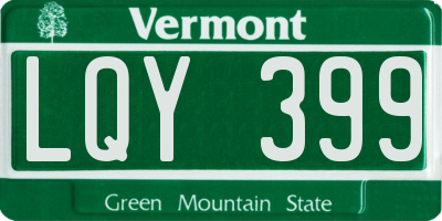VT license plate LQY399