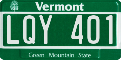 VT license plate LQY401