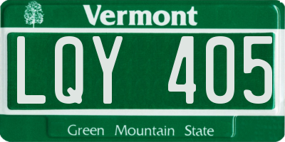 VT license plate LQY405