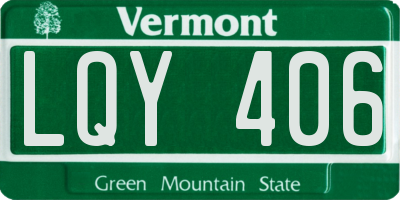 VT license plate LQY406
