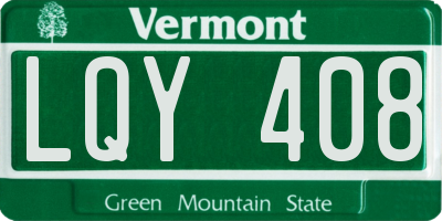 VT license plate LQY408