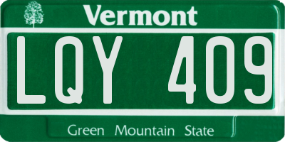 VT license plate LQY409