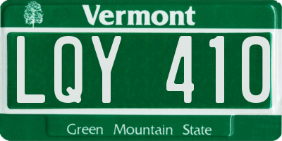 VT license plate LQY410