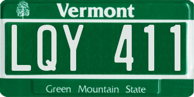 VT license plate LQY411
