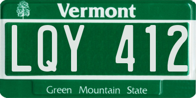 VT license plate LQY412