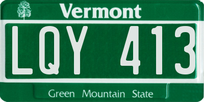 VT license plate LQY413
