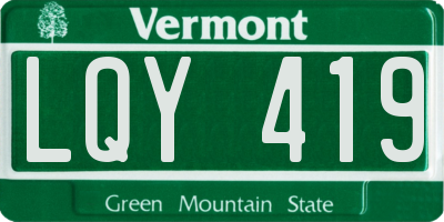VT license plate LQY419