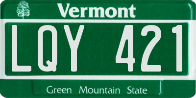 VT license plate LQY421