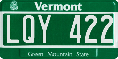 VT license plate LQY422