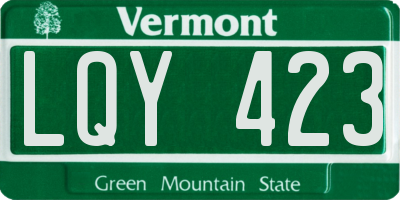 VT license plate LQY423
