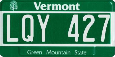 VT license plate LQY427