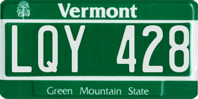 VT license plate LQY428
