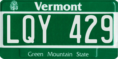 VT license plate LQY429